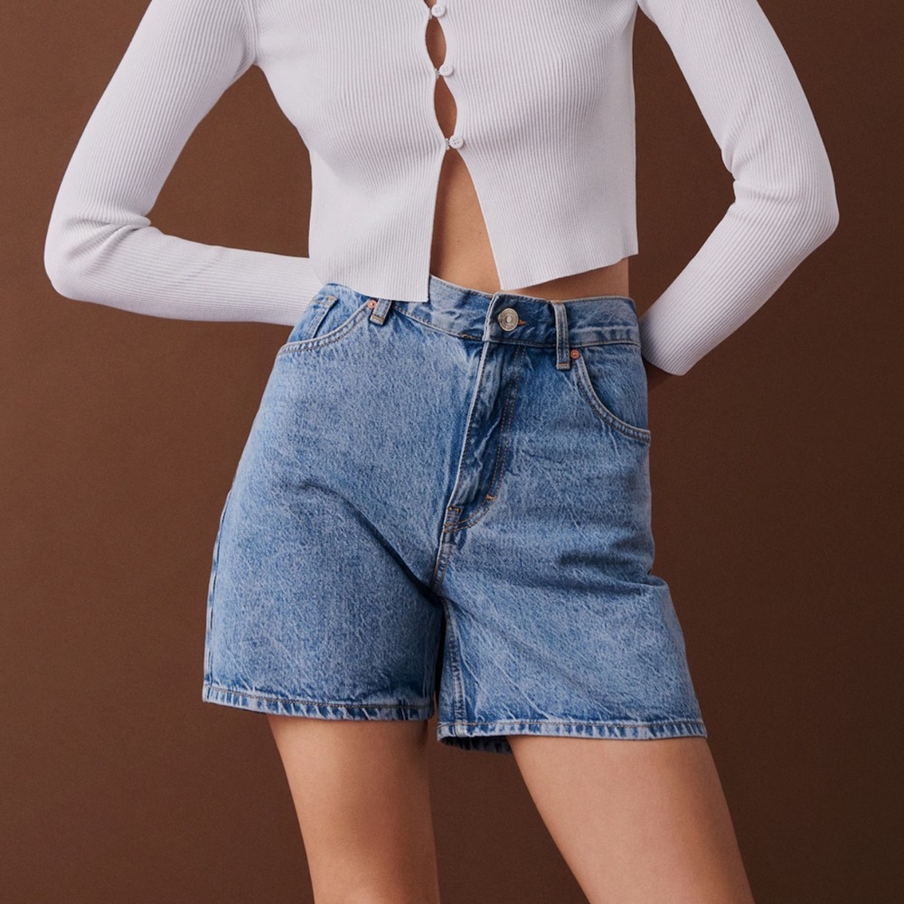 Straight Denim Shorts